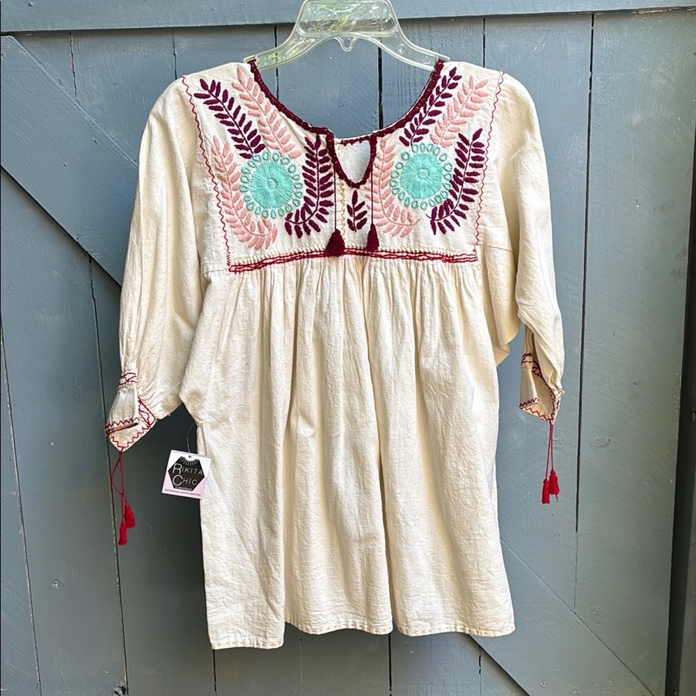 Handmade Embroidered Cream Blouse